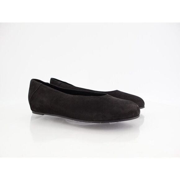 Eileen Fisher Womens Una Hidden Wedge Ballet Flats Size 8 Black Suede Round Toe - Picture 1 of 8